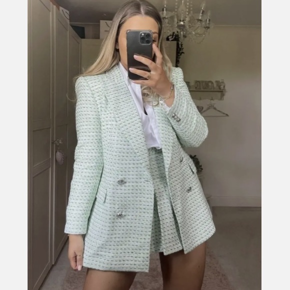 Zara textured plaid blazer - Picture 1 of 11